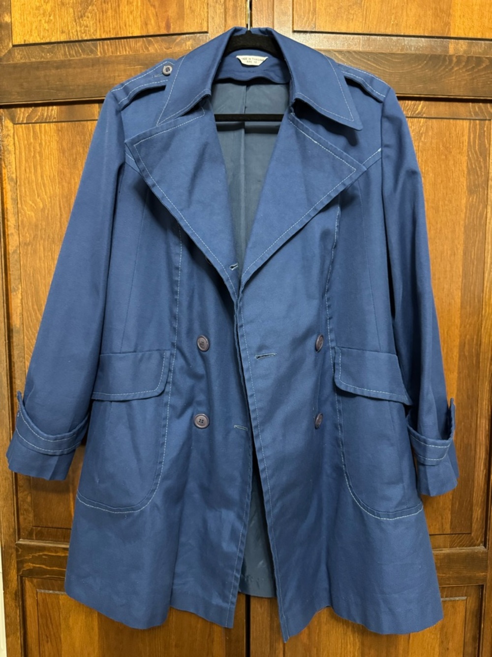vintage 70s JCPenney MG Blue Utility Retro Gorpcore Jacket  - Size 12 M/L
